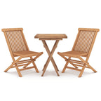 3-tlg. Garten-Essgruppe Massivholz Teak