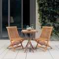 3-tlg. Garten-Essgruppe Massivholz Teak