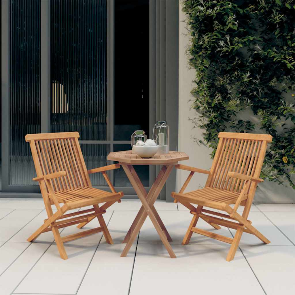 3-tlg. Garten-Essgruppe Massivholz Teak