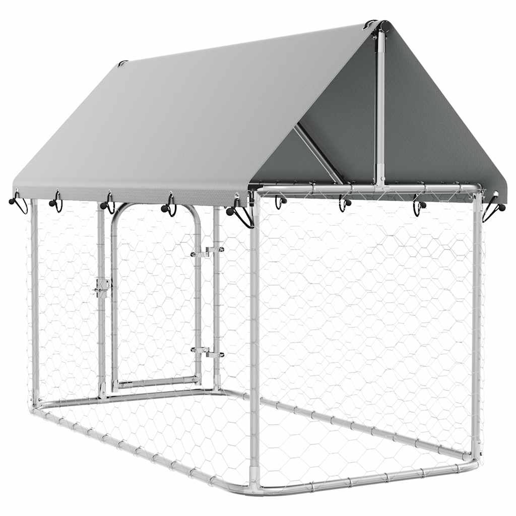 Outdoor-Hundezwinger mit Dach 200x100x150 cm