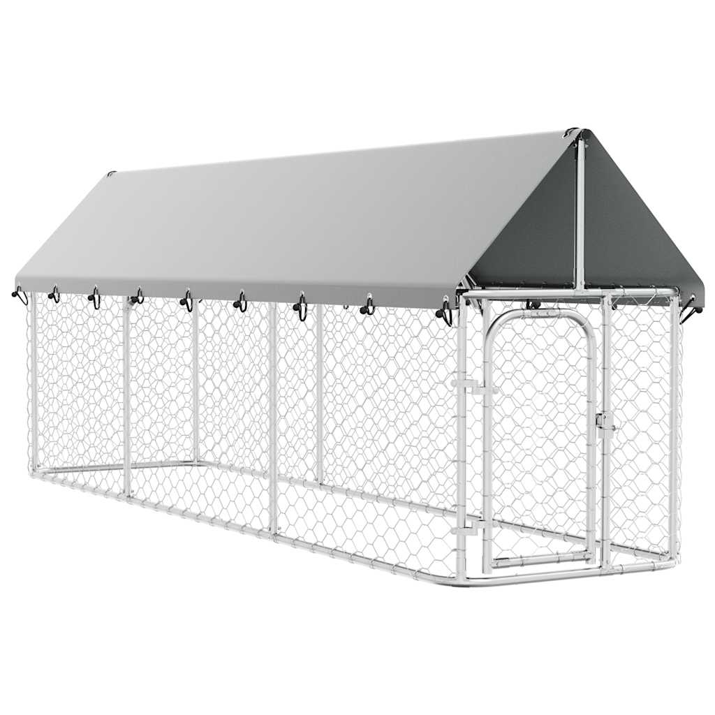 Outdoor-Hundezwinger mit Dach 400x100x150 cm