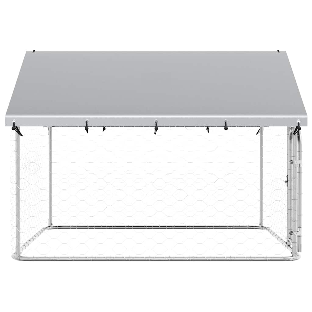 Outdoor-Hundezwinger mit Dach 200x200x150 cm