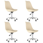 Esszimmerstühle 4 Stk. Drehbar Creme Stoff
