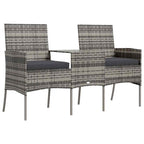 2-Sitzer-Gartensofa mit Teetisch Poly Rattan Anthrazit