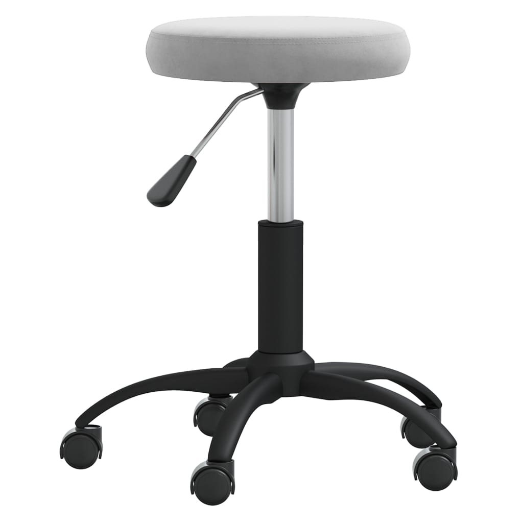 Massagehocker Samt Hellgrau