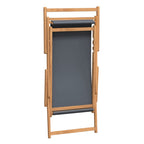 Strandstuhl Klappbar Massivholz Teak Grau