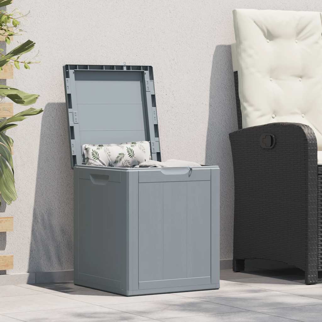 Garten-Aufbewahrungsbox 90 L Grau PP-Holzoptik