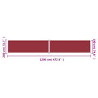 Seitenmarkise Ausziehbar Rot 200x1200 cm