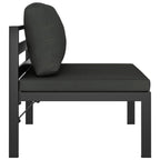 3-tlg. Garten-Sofagarnitur mit Kissen Aluminium Anthrazit