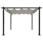 Pavillon mit Ausziehbarem Dach 3x3 m Creme
