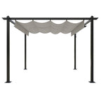 Pavillon mit Ausziehbarem Dach 3x3 m Creme