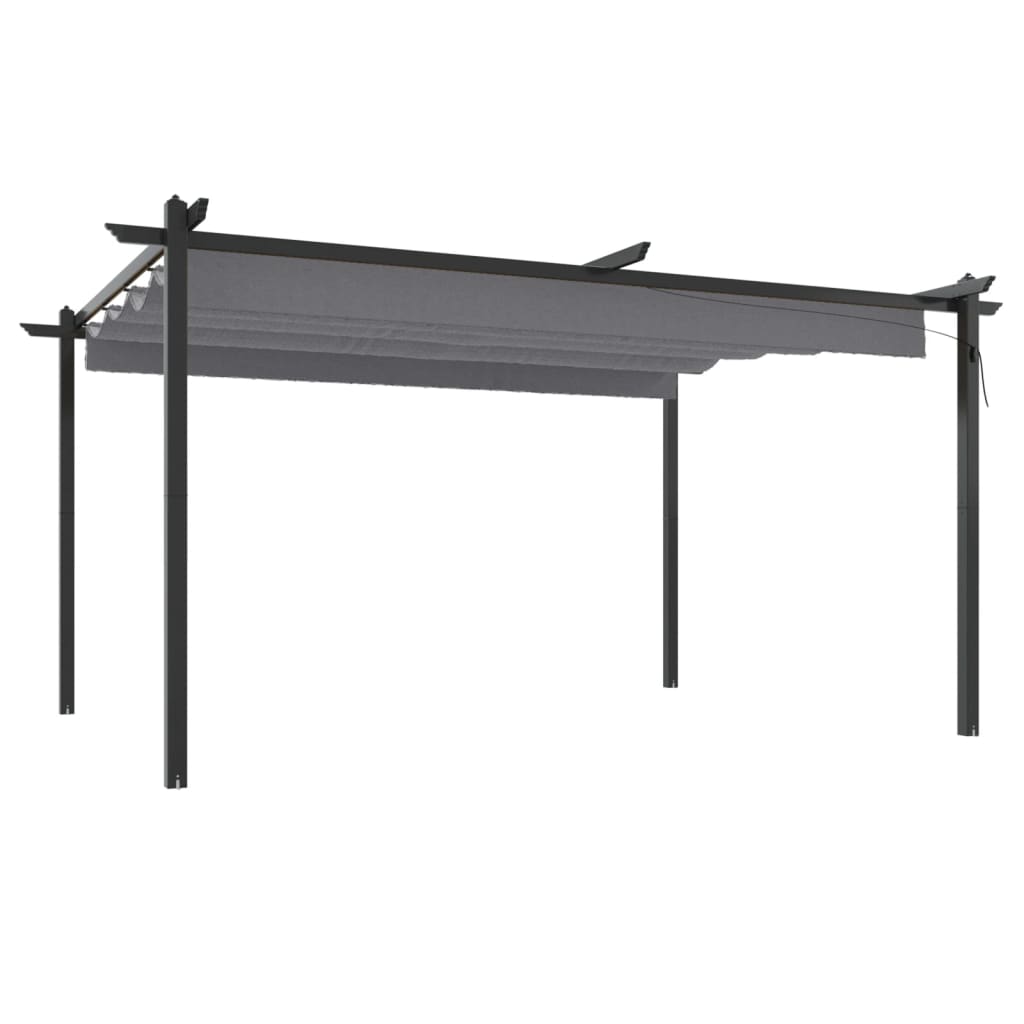Pavillon mit Ausziehbarem Dach 4x3 m Anthrazit