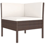 7-tlg. Garten-Lounge-Set mit Auflagen Poly Rattan Braun