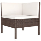 7-tlg. Garten-Lounge-Set mit Auflagen Poly Rattan Braun