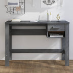 Schreibtisch HAMAR Dunkelgrau 110x40x75 cm Massivholz Kiefer