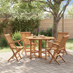 5-tlg. Garten-Essgruppe Klappbar Massivholz Teak
