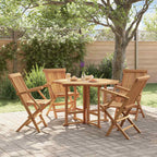 5-tlg. Garten-Essgruppe Klappbar Massivholz Teak
