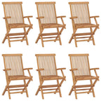 Klappbare Gartenstühle 6 Stk. Massivholz Teak