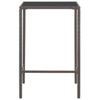 3-tlg. Gartenbar-Set mit Kissen Poly Rattan Braun