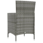 3-tlg. Garten-Essgruppe mit Kissen Poly Rattan Grau