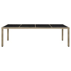 9-tlg. Garten-Essgruppe mit Kissen Poly Rattan Beige