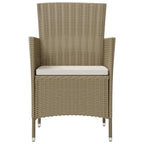 9-tlg. Garten-Essgruppe mit Kissen Poly Rattan Beige