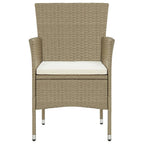 5-tlg. Garten-Essgruppe mit Kissen Poly Rattan Beige