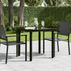 Garten-Esstisch Schwarz 80x80x74 cm Stahl und Glas
