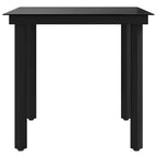 Garten-Esstisch Schwarz 80x80x74 cm Stahl und Glas