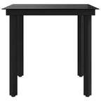 Garten-Esstisch Schwarz 80x80x74 cm Stahl und Glas
