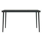 Garten-Esstisch Schwarz 140x70x74 cm Stahl und Glas