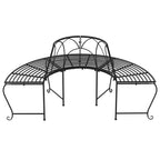 Baumbank Halbrund Ø159 cm Schwarz Stahl