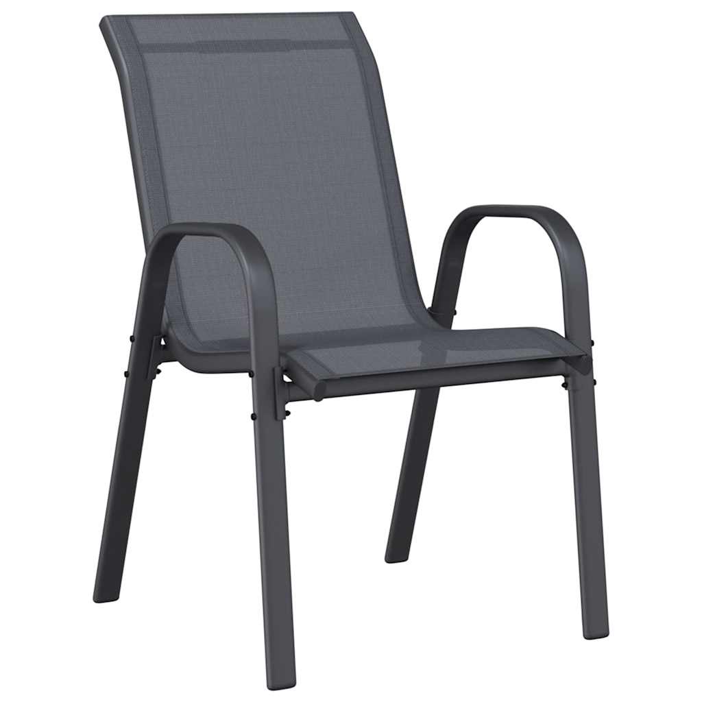 Stapelbare Gartenstühle 2 Stk. Grau Textilene