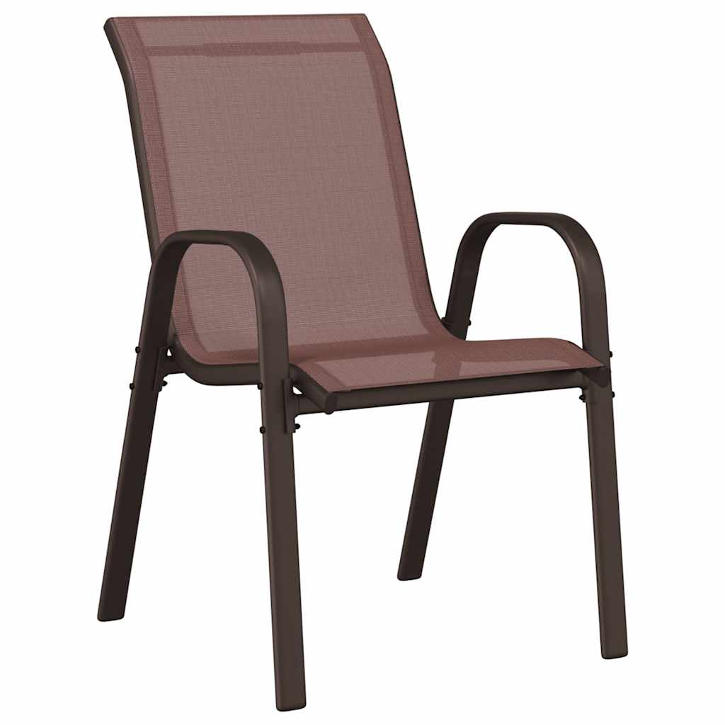 Stapelbare Gartenstühle 2 Stk. Braun Textilene