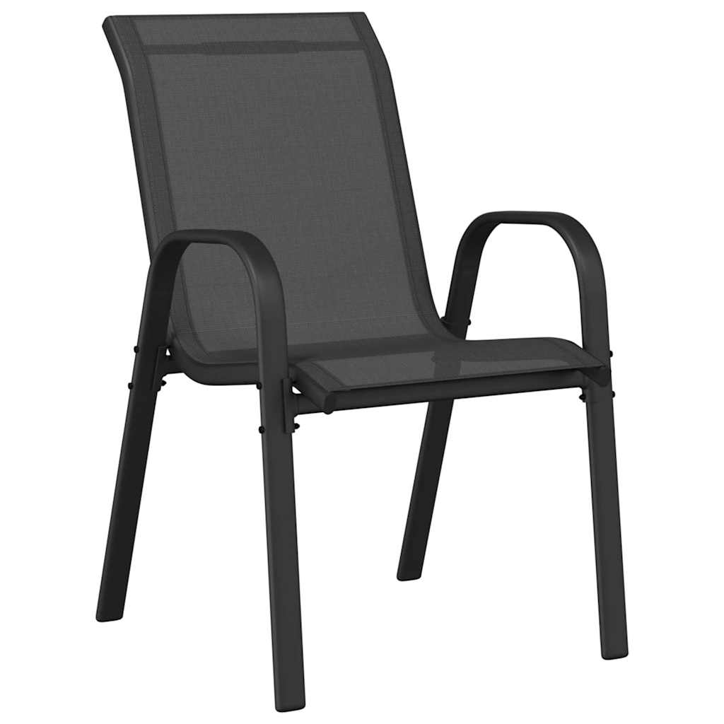 Stapelbare Gartenstühle 4 Stk. Schwarz Textilene