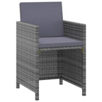 3-tlg. Garten-Essgruppe mit Kissen Poly Rattan Grau
