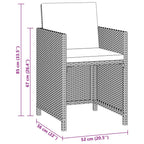 5-tlg. Garten-Essgruppe mit Kissen Poly Rattan Beige