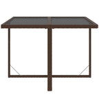 5-tlg. Garten-Essgruppe mit Kissen Poly Rattan Braun
