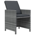 5-tlg. Garten-Essgruppe mit Kissen Poly Rattan Grau