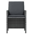 9-tlg. Garten-Essgruppe mit Kissen Poly Rattan Grau