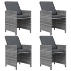 9-tlg. Garten-Essgruppe mit Kissen Poly Rattan Grau