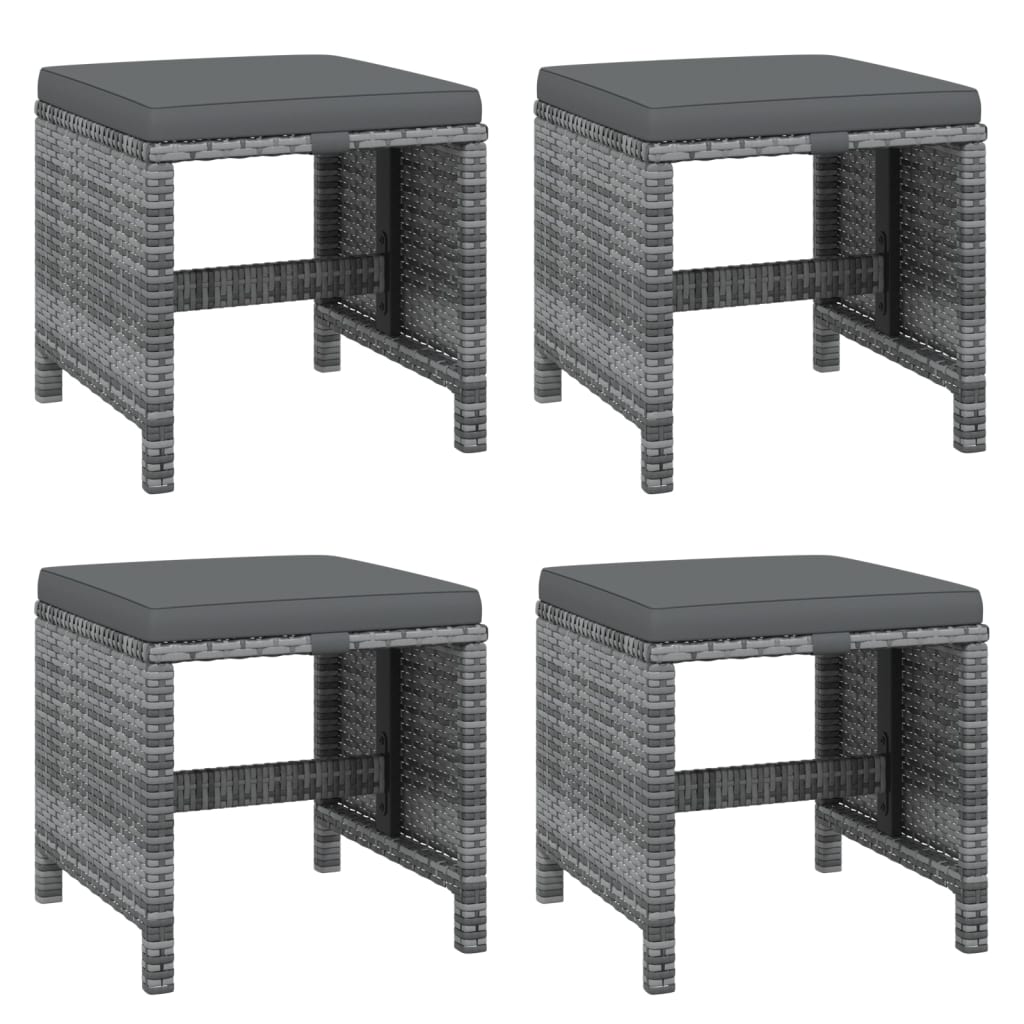 9-tlg. Garten-Essgruppe mit Kissen Poly Rattan Grau
