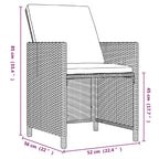 5-tlg. Garten-Essgruppe mit Kissen Poly Rattan Beige
