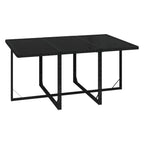7-tlg. Garten-Essgruppe mit Kissen Poly Rattan Schwarz