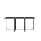 7-tlg. Garten-Essgruppe mit Kissen Poly Rattan Grau