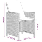 7-tlg. Garten-Essgruppe mit Kissen Poly Rattan Braun