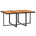 7-tlg. Garten-Essgruppe mit Kissen Poly Rattan Schwarz