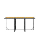 7-tlg. Garten-Essgruppe mit Kissen Poly Rattan Grau