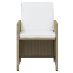 11-tlg. Garten-Essgruppe mit Kissen Poly Rattan Beige