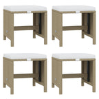 11-tlg. Garten-Essgruppe mit Kissen Poly Rattan Beige